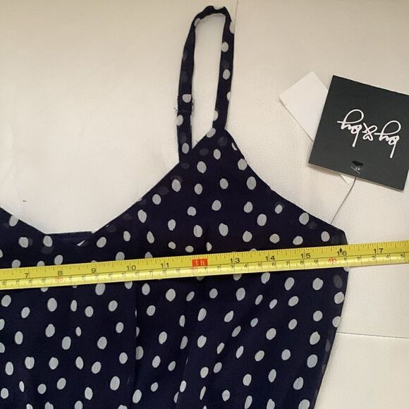 NWT By❤️By Summer Polka Dots Sleeveless Ruffle Mini Dress Size S - Picture 3 of 12